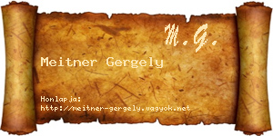 Meitner Gergely névjegykártya